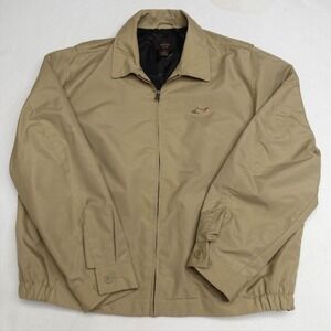 Greg Norman Tasso Elba Jacket Mens L Beige Full Zip Golf Windbreaker Lined
